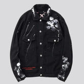 Y2k bemalte Jeansjacke für Herren